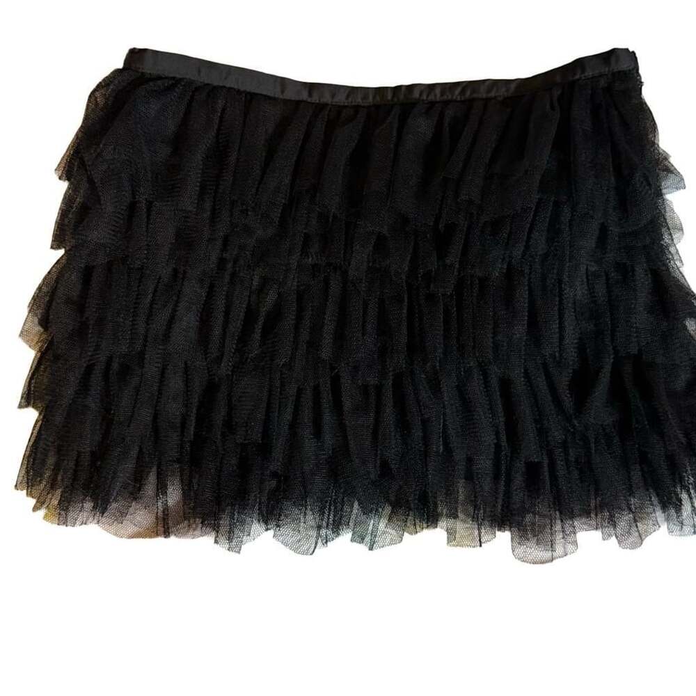 Forever 21 Black Tiered Layered Tulle Ruffle Mini Skirt